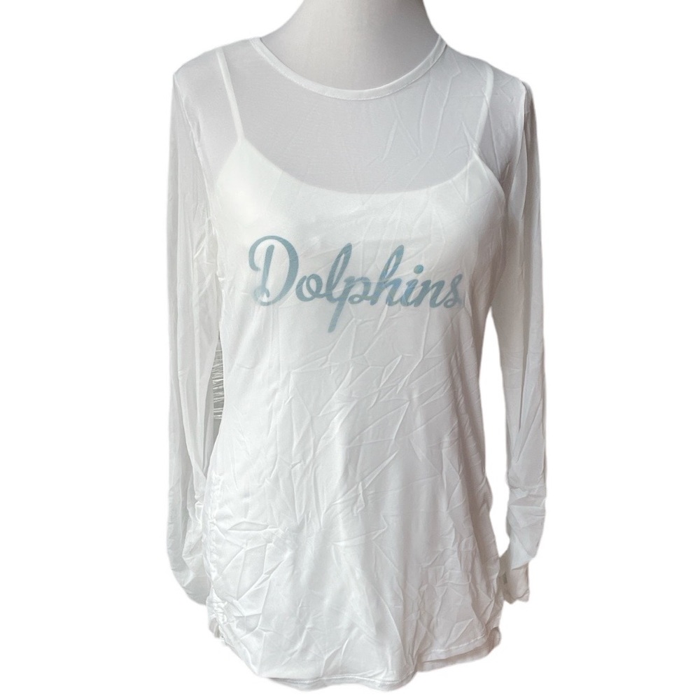 NFL Team Apparel All Sports Couture Miami Dolphins Tank Top with Mesh Cover